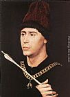 Burgundy Canvas Paintings - Portrait of Antony of Burgundy